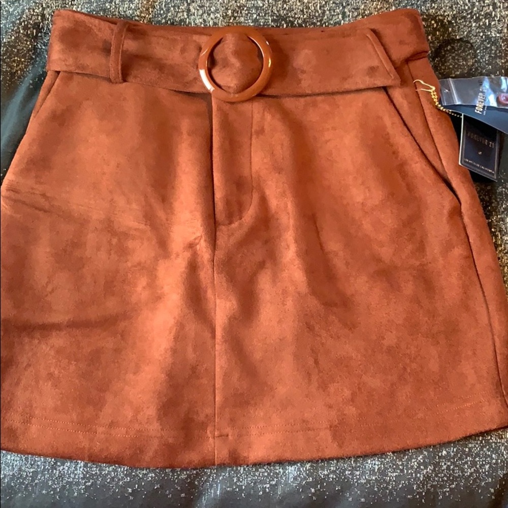 New brown suede skirt!